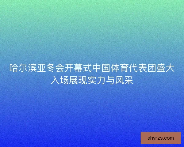 哈尔滨亚冬会开幕式中国体育代表团盛大入场展现实力与风采